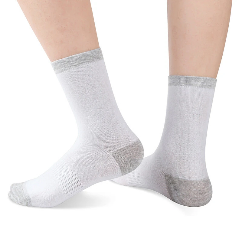 (image for) 6 Pair Autumn Winter Men Socks Cotton Leisure Business Long Socks Walking Running Hiking Warm Socks For Male Plus Size 42-48