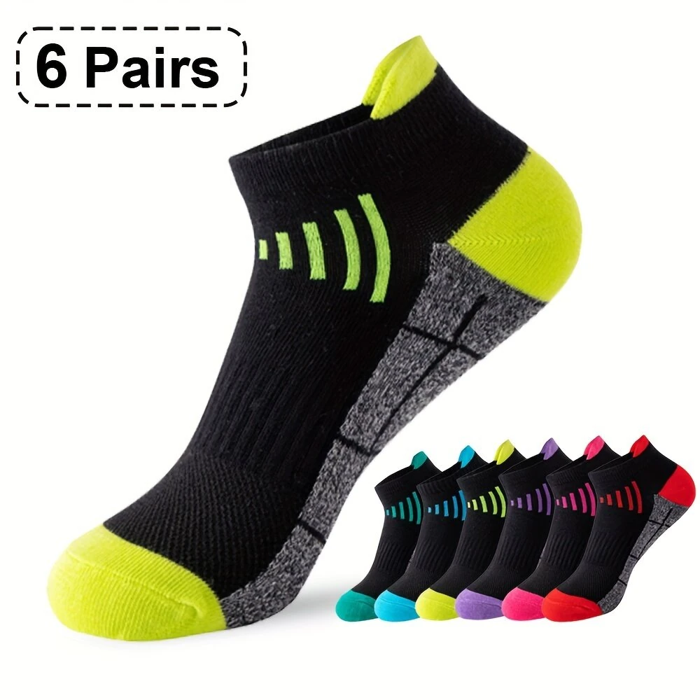 (image for) 6 Pairs Men's Ankle Socks, Anti Odor & Sweat Absorption Breathable Cotton Low Cut Socks Mens Sport Socks for Outdoor Running Cycling Hiking Wearing All Seasons Wearing