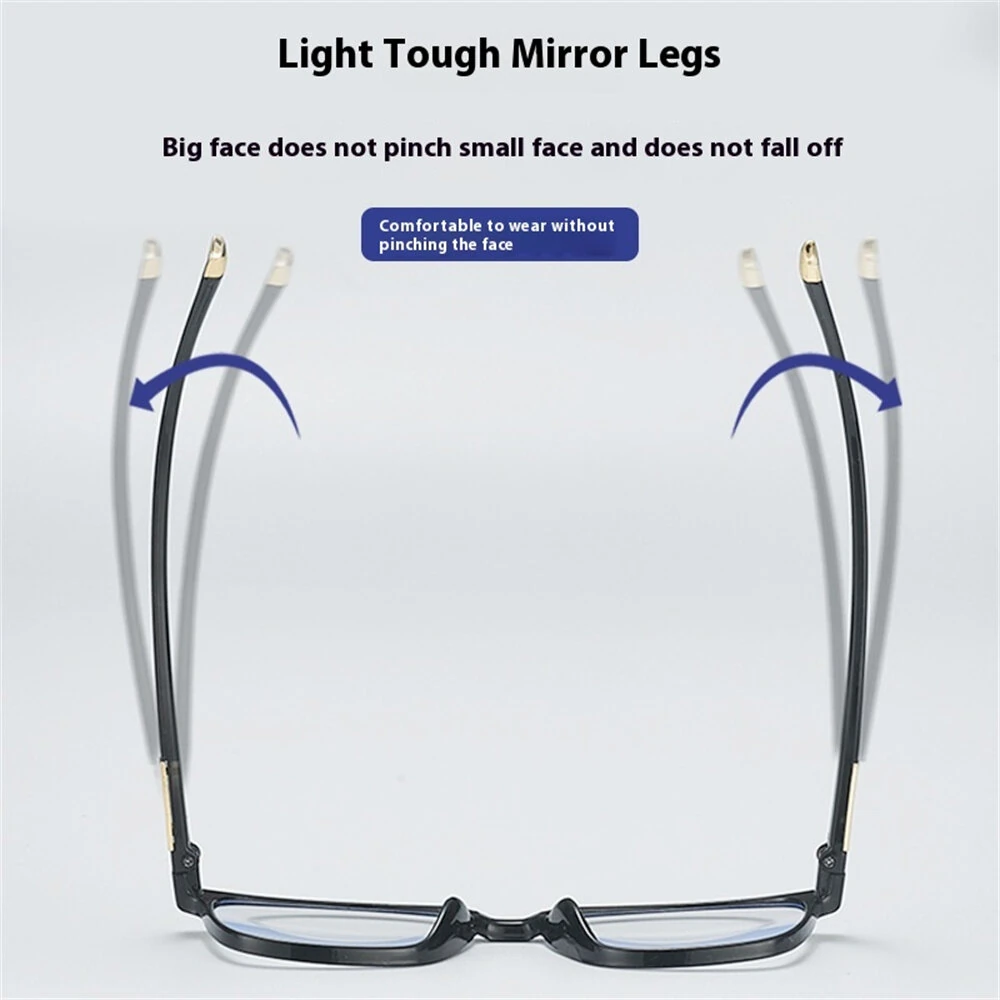 (image for) Anti Blue Light Reading Glasses Men Black Full Frame Hyperopia Eyewear High-definition Comfortable Presbyopia Glasses