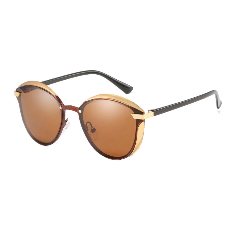 (image for) Mens Polarized Sunglasses Luxury Fashion Cat Eye Retro Metal Colorful Lens Oculos UV400 Sun Glasses