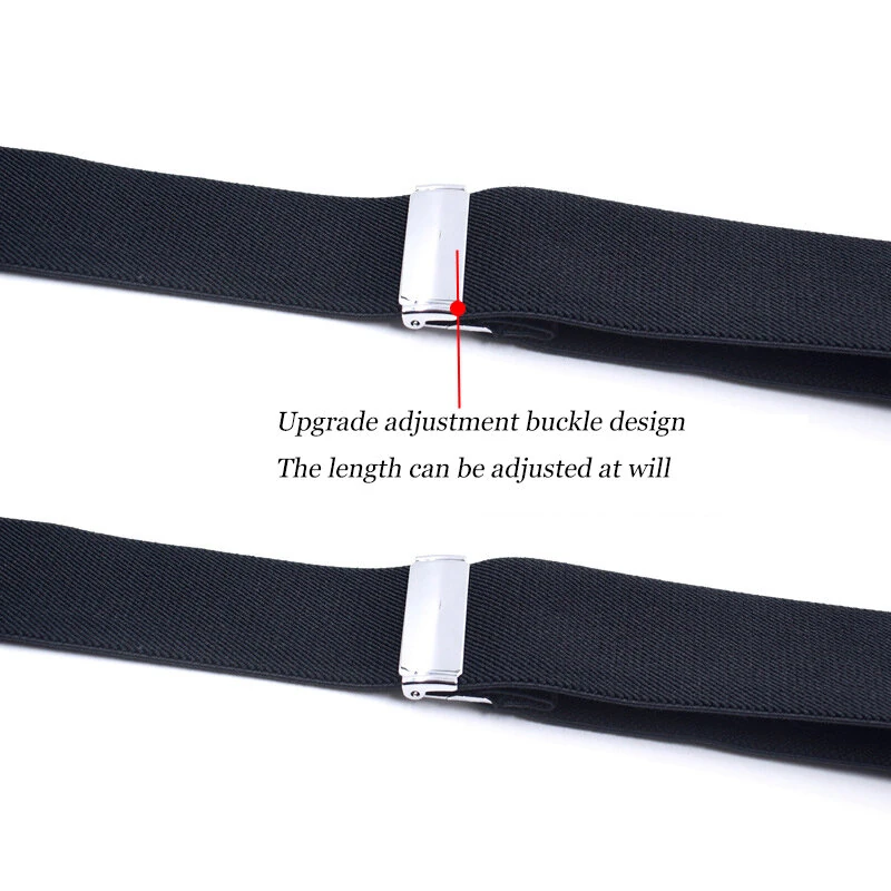 (image for) Men's Suspender Business Trousers Strap Clips Braces Vintage Casual Suspensorio Trousers Six-clip Shoulder Straps