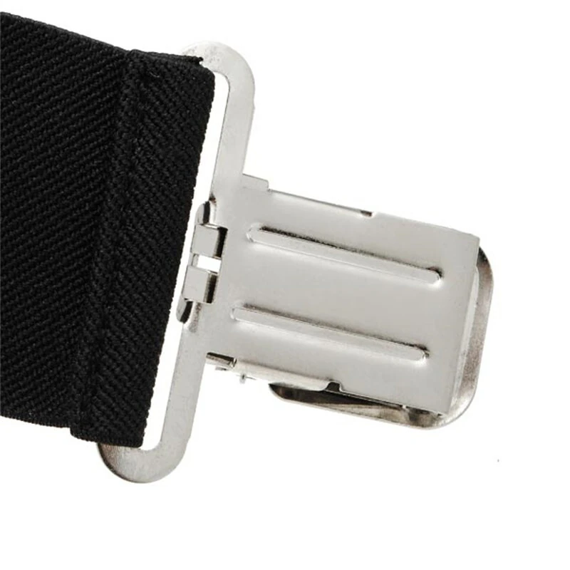 (image for) Men's Suspenders With 5cm Widened And Comfortable Elastic Straps, Adjustable 4 Clips For Trousers, Classic Black Suspenders Elastic X-Back