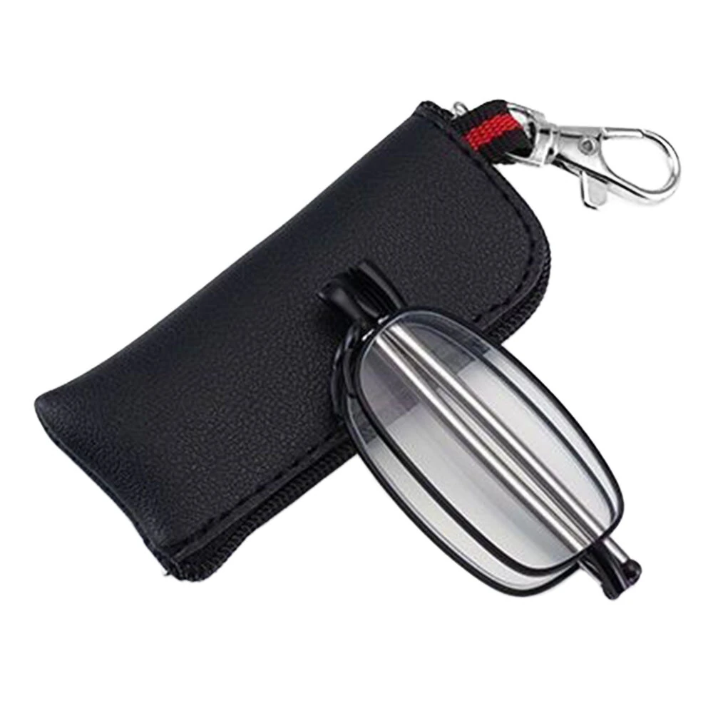 (image for) Portable Folding Reading Glasses with Buckle Storage Bag HD Anti-Blue Light Anti-Radiation Glasses Presbyopic Glasses for Women Men